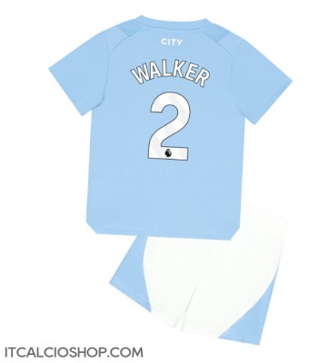 Manchester City Kyle Walker #2 Prima Maglia Bambino 2023-24 Manica Corta (+ Pantaloni corti)